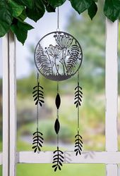 Pack of 4 Dreamcatcher, Floral design, Metal, black, PU 4, L. 2 cm, W. 18 cm, H. 80 cm