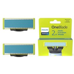 Philips Genuine OneBlade - Lame de rechange anti-frottement, pour rasoir/tondeuse électrique OneBlade, 2 unités, modèle QP225/50