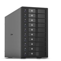 FANTEC 10x USB3.2 Gen2 10G Hard Disk Docking Station for 10x SATA 3.5/2.5 Inch SSDs and HDDs. Transfer Rates up to 10Gbit/Sec, no Tools Required, 2X USB Cable. Metal housing Black