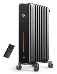 Dreo Radiator Heater, 1500 W, draagbaar, space-olie, gevuld met afstandsbediening, 4 modi, overheat en tip-over bescherming, 24 uur timer, stil, grote ruimte, anti-kalk handvat, groot tapijt caster