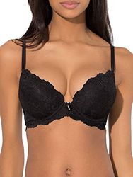 Smart & Sexy Vrouwen maximale decolleté Onderdraad Push Up BH, zwarte tint, 32 B