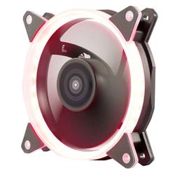 Ventilateur - Ventilateur de 120 mm avec éclairage rouge, vitesse maximale de 1400 tr/min, couleur noire, idéal pour optimiser le refroidissement.