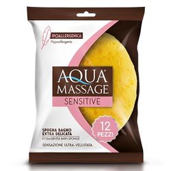 ARIX 12 Extra Delicate Body Bath Sponges from The Aqua Massage Sensitive Line, Gentle Sponge for All Skin Types, Supgna Soft and Absorbent Massage Relax – 12 Pieces