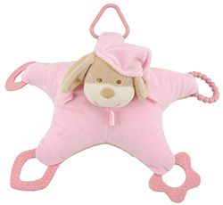 Duffi baby pluche dier "Perrito" en bijtring, 100% polyester kleur roze Master Baby Home, S.L. 0768-06.