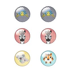 Herlitz Lot de 6 aimants Plats Ronds Motif Animaux Mignons 50040230