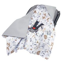 Medi Partners Couverture enveloppante 100% Coton Waffle 85x85cm Multifonction bébé Poussette Hiver Une Capuche Douce et Moelleuse pour landaus