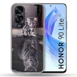 Custodia rinforzata per Honor 90 Lite 5G Animal Cat Reflet