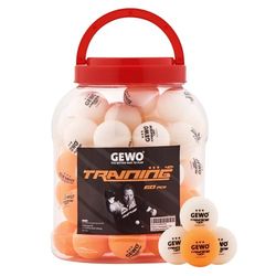 GEWO Trainingsball 40+ weiß/Orange gemischt 60er bola de ping pong unissexo para adultos, branco/laranja, 60
