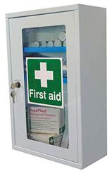 Safety First Aid Group Cabinet with Clear Front and Shelves Key Lock and Two Keys - Supplied Empty
