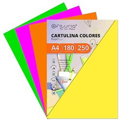 Pack of 250 Fluor Colored Cardstock A4 180g