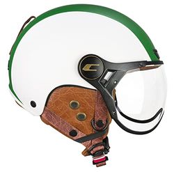 CGM Ebi Casque Ski Adulte Unisexe, Blanc Vert Rouge Mat, L (59cm)