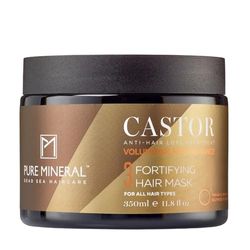 Pure Mineral - Castor Oil Hair Mask - Strengthens & Hydrates Fragile Hair - Omega-9 - Sulfate-Free, Paraben-Free, Petrolatum-Free - 350ml