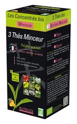 NUTRIGÉE - 3 Thés Minceur - Boisson Concentrée Bio - Alliée Minceur - Triple Action - Brûle, Draine & Élimine - 9 Plantes 3 Thés Bio - 2 x 10ml /Jour - 300 ml - Programme 15 Jours - Fabriqué en France