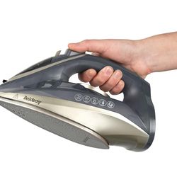 Beldray BEL01609 Titanium - Hierro de vapor inalámbrico 2 en 1 – Use with or or or without Cord, base de carga LED de 360°, placa de cerámica soleada, función anticalc y goteo, 140 g/min Steam Shot,