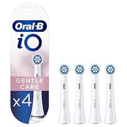 Oral-B iO Gentle Care Testine Spazzolino Elettrico, Confezione da 4 Testine di Ricambio Bianche, Pulizia Delicata ed Efficace di Gengive e Denti Sensibili