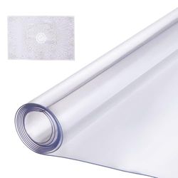 VEVOR Plastic tafelkleed voor tafel, 76,2 x 152,2 cm, dikte 1,5 mm, transparante rechthoekige kunststof mat, waterdicht, voor bureau, eettafel, nachtkastje