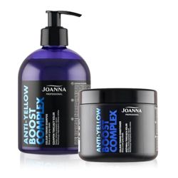 JOANNA Professional Complesso anti-giallo, 500 g, shampoo e balsamo per capelli, per donne, per migliorare il colore, neutralizzazione dei toni gialli indesiderati
