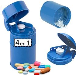 OrtoPrime Triturador de Pastillas 4 en 1 - Cortador de Pastillas KIT COMPLETO - Machacador de Pastillas Corta Pastillas - Cortador pastillas Triturador de Pastillas y PARTIDOR DE PASTILLAS