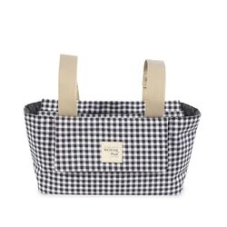Walking Mum. I Love Vichy luiertas voor kinderwagen, korte handgrepen voor bevestiging aan kinderwagen, zwart, 31 x 17 x 12 cm