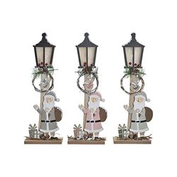 Farol DKD Home Decor Babbo Natale legno (15 x 45 x 7 cm) (3 pz)