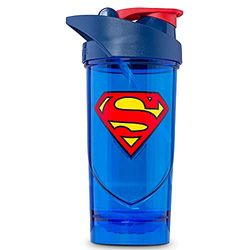 Shieldmixer Hero Pro Classic Shaker for Whey Protein Shakes and Pre Workout, BPA Free, 700 ml, Superman Classic
