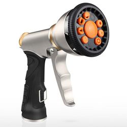 Buse de tuyau d'arrosage, buse de tuyau d'arrosage haute pression en métal robuste avec 9 modes de pulvérisation rotatifs pour l'arrosage de la pelouse et du jardin, lavage de voiture et d'animaux