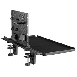 NanoRS RS174 Bureauverlenging met Plank en 60x30,9 cm Oppervlak | Uitbreidingsblad voor Bureau | Tot 20 kg Belastbaar | Met Koptelefoonhouder | Klembevestiging | Zwart