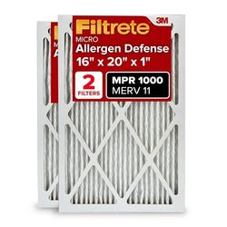 Filtrete 16x20x1, AC Oven Luchtfilter, MPR 1000, Micro Allergen Defense, 2-Pack (exacte afmetingen 15.719 x 19.719 x 0.84)
