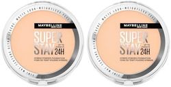 Maybelline Powder Foundation, Long-lasting 24H Wear, Medium to Full Coverage, Transfer, Water & Sweat Resistant, SuperStay 24H Hybrid Powder Foundation, 10 (Pack of 2)