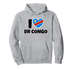 I Love DR Congo Democratic Republic Of Congo Bandera Corazón Sudadera con Capucha