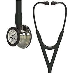 3M Littmann Cardiology IV Fonendoscopio diagnóstico, campana de acabado en color Champán, tubo Negro y vástago y auricular color Humo, 69 cm, 6179