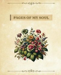 Lined Journal: Daily Writing Notebook | Minimalist Ruled Cream Pages | 7.5" x 9.25" | 120 Pages: Vintage Floral Cover