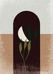 Komar Quadro da parete Silence Half Moon – Dimensioni: 50 x 70 cm – Poster stampa artistica decorazione soggiorno camera da letto