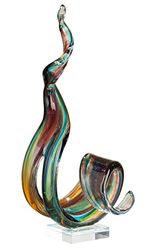 GILDE GLAS art Sculptuur Marea - decoratief object handgemaakt van glas H 38 cm