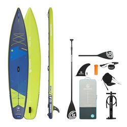 AQUASTIC Touring Opblaasbaar SUP-board, touring profiel, Drop Stitch Lite + stijfheid en lichtheid, 2600 g/m² enkellaags pvc, 381 × 76 × 15 cm, 355 l cilinderinhoud, 165 kg draagvermogen