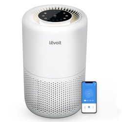 LEVOIT Slimme Luchtreiniger met WiFi en Alexa, 3-in-1 HEPA H13-filter tegen 99,97% stof pollenrook voor mensen met allergieën, CADR 170m³/u voor 35m² appartementslaapkamer, nachtlampje timer