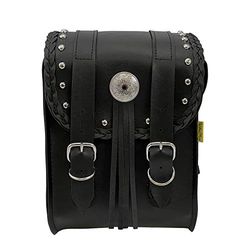 Willie & Max by Dowco 58431-00 Warrior Series: Synthetic Leather Motorcycle Sissy Bar Bag, Black, ajuste universal, capacidade de 6 liter
