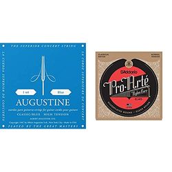 Augustine 650437 Corde per Chitarra Classica, Etichetta Blu, Set Standard-Cantini, Tensione Normale/Alta & D'Addario EJ45 Set Corde Classica Pro Arte