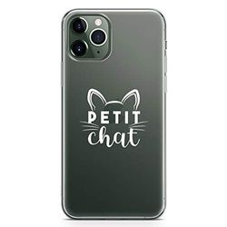 Zokko Beschermhoes voor iPhone 11 Pro, kleine kat, zacht, transparant, wit