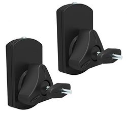 RICOO Soporte Altavoces LH038-B para Pared, Conjunto de 2 Universal y Ajustable para Altavoces de hasta 2,5 kg, 110 x 65 x 91mm, Negro