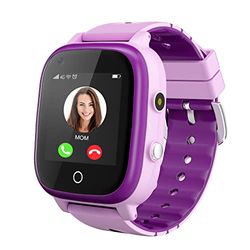 Smartwatch 4G aggiornato per ragazze e ragazzi, IP67 impermeabile WiFi Smartwatch telefono, WiFi, videochiamate, telefoniche SOS, per bambini da 3 a 14 anni, regali di compleanno (viola)