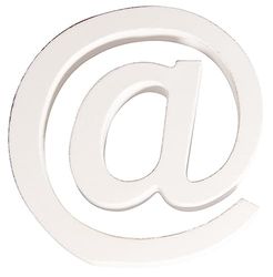 Rayher symbole bois MDF "@" pour décoration FSC 100% 10,3x2x11cm blanc, 64571102