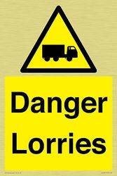 Danger Lorries Sign - 200x300mm - A4P