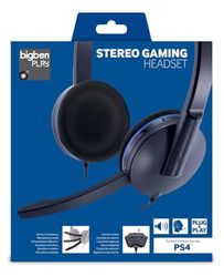 BigBen PS4 - Słuchawki Stereo Zestaw Słuchawkowy do Gier, CzarnyNiebieski
