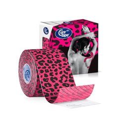 CureTape Art Cinta de Kinesiología sin Cortar | Rollo 5 cm x 5m | Vendaje Neuromuscular Resistente al Agua para Rodilla, Brazo, Hombro, Piernas y Músculos | La Mejor Adhesión (Pantera Rosa)