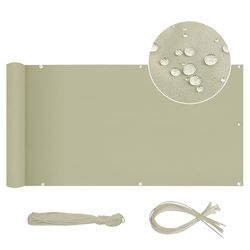 Sekey Frangivista Balcone Recinzione Protezione della Privacy Schermo Telo Oxford 90x600cm,Impermeabile Antivento Coprente con Fascette,Taupe