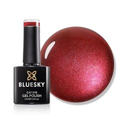 Bluesky Cat Eye Gel Nail Polish 10ml, Ruby Dusk - RRC04, Red Magnetic Nail Polish with Cat Eye Effect for LED UV Lamp, Long-Lasting, Salon & Home Manicures