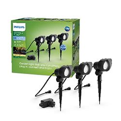 Philips LED GardenLink Kit Base Faretto LED da Esterni, 3 Pezzi, Luce Bianca Calda, IP44, Basso Voltaggio, 6W, Alimentatore Incluso