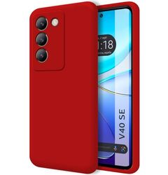 Tumundosmartphone Ultramjukt flytande silikonfodral för Vivo V40 SE 5G röd färg