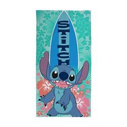 Character World Disney Asciugamano ufficiale Lilo e Stitch per bambini, super morbido, leggendario design surf, perfetto per casa, bagno, spiaggia e piscina, taglia unica, 70 x 140 cm, 100% cotone
